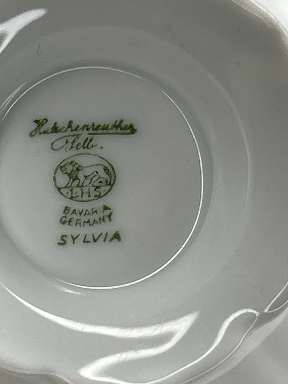 Vintage HUTCHENREUTHER SYLVIA Bavarian GERMANY cup & saucer 8pc. Elegant Dining